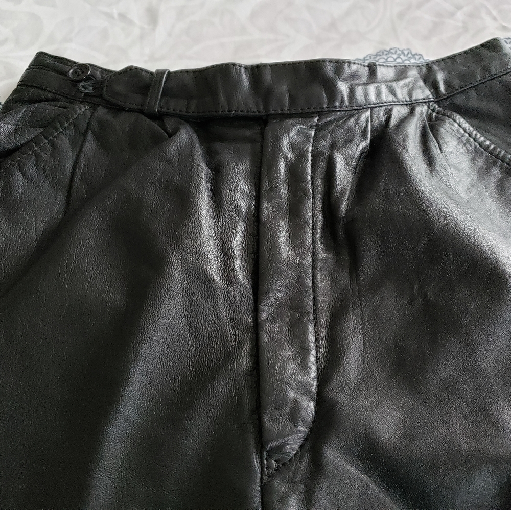 Black Genuine Leather Pants